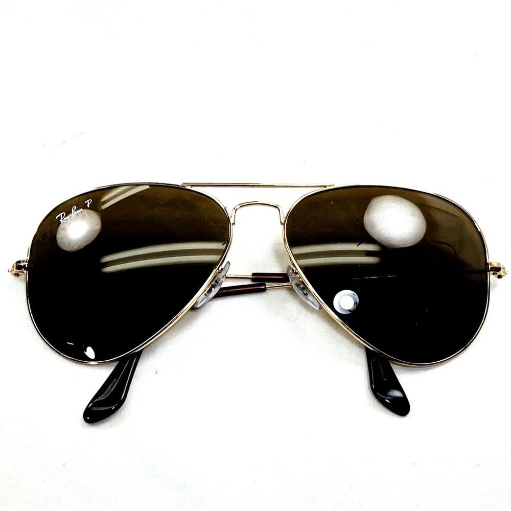 Ray-Ban Vtg P Polarized Sunglasses Aviator Italy Gold Metal Oval Preppy Retro - Picture 16 of 16